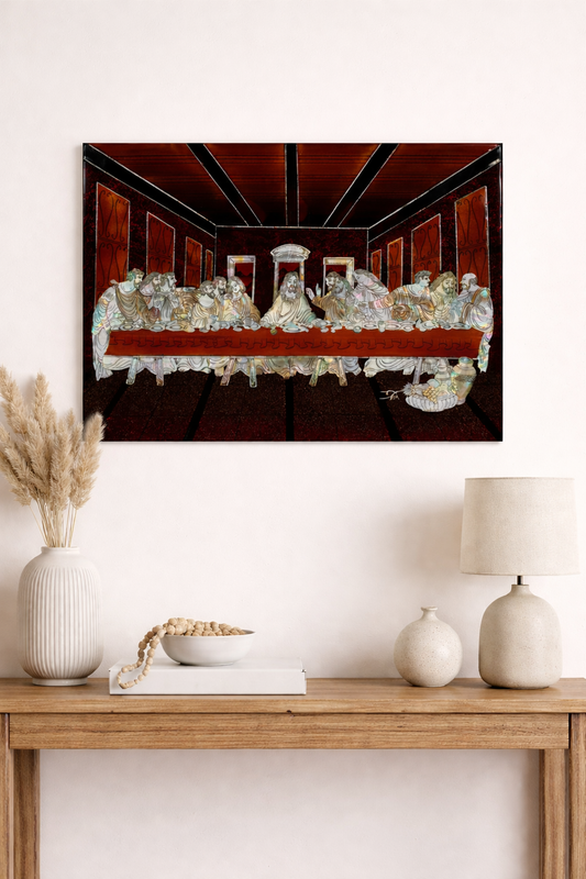 Handmade Vietnamese Lacquer Painting – The Last Supper Wall Art (30 × 40 cm)