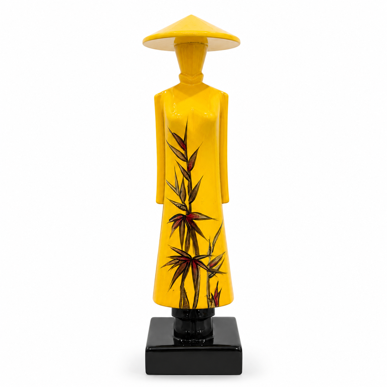 Set of 6 Vietnamese Ao Dai Lacquer Statues – Handmade Vietnamese Art Collection