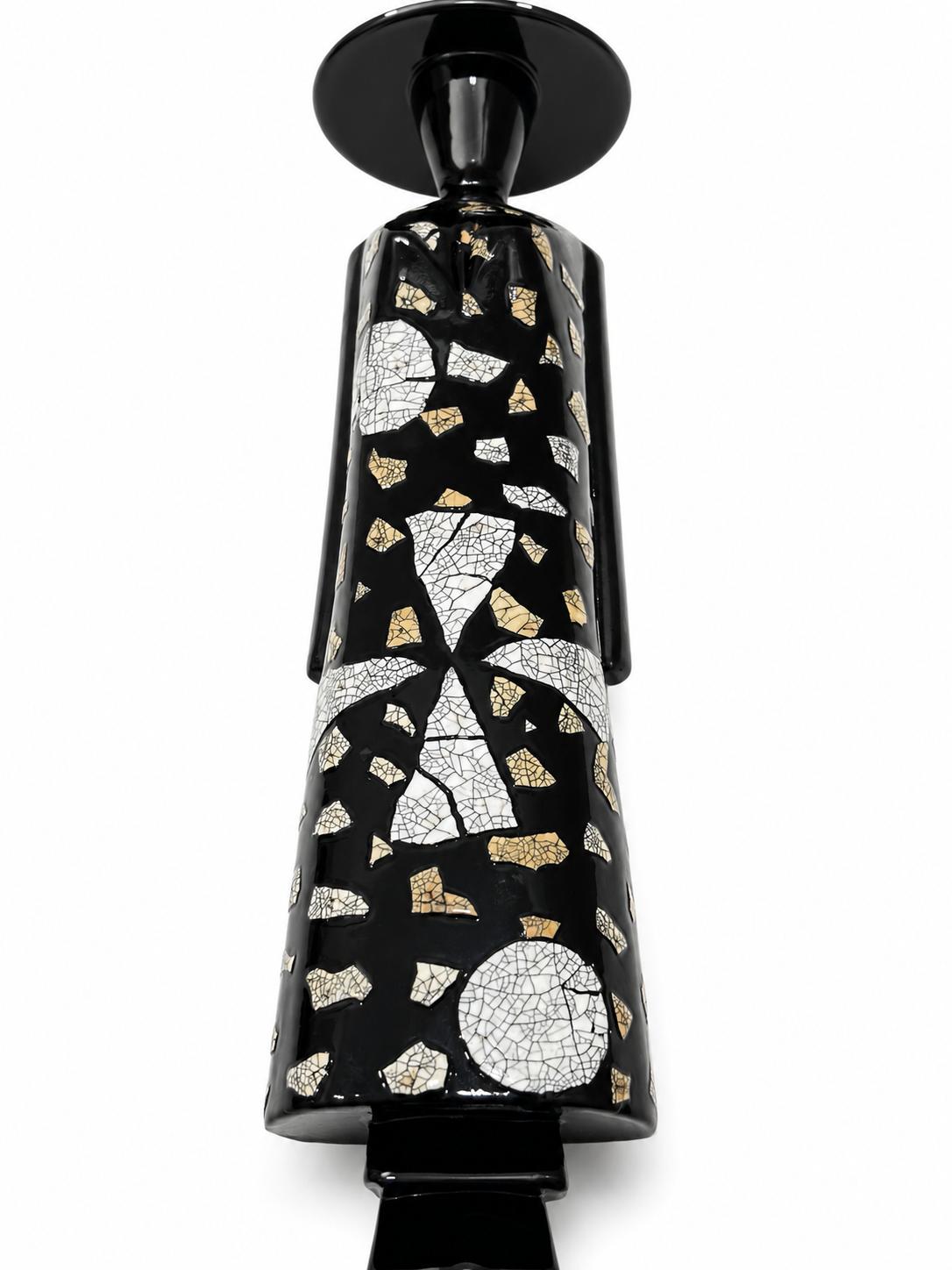 Black Eggshell Lacquer Ao Dai Lady Statue – 25 cm | Handmade Vietnamese Art