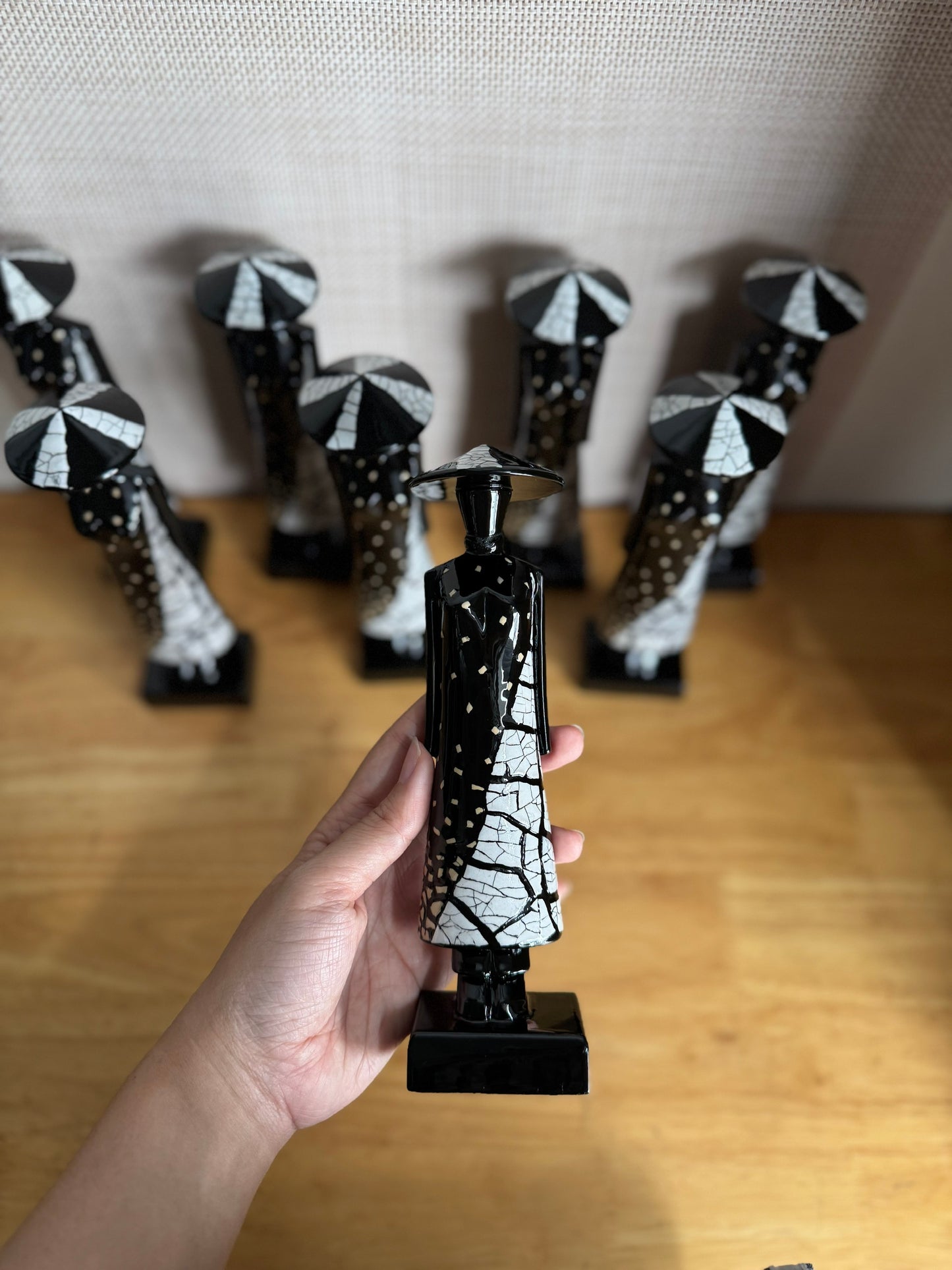 Vietnamese Lacquer Lady Statue 20cm | Handmade Vietnamese Art