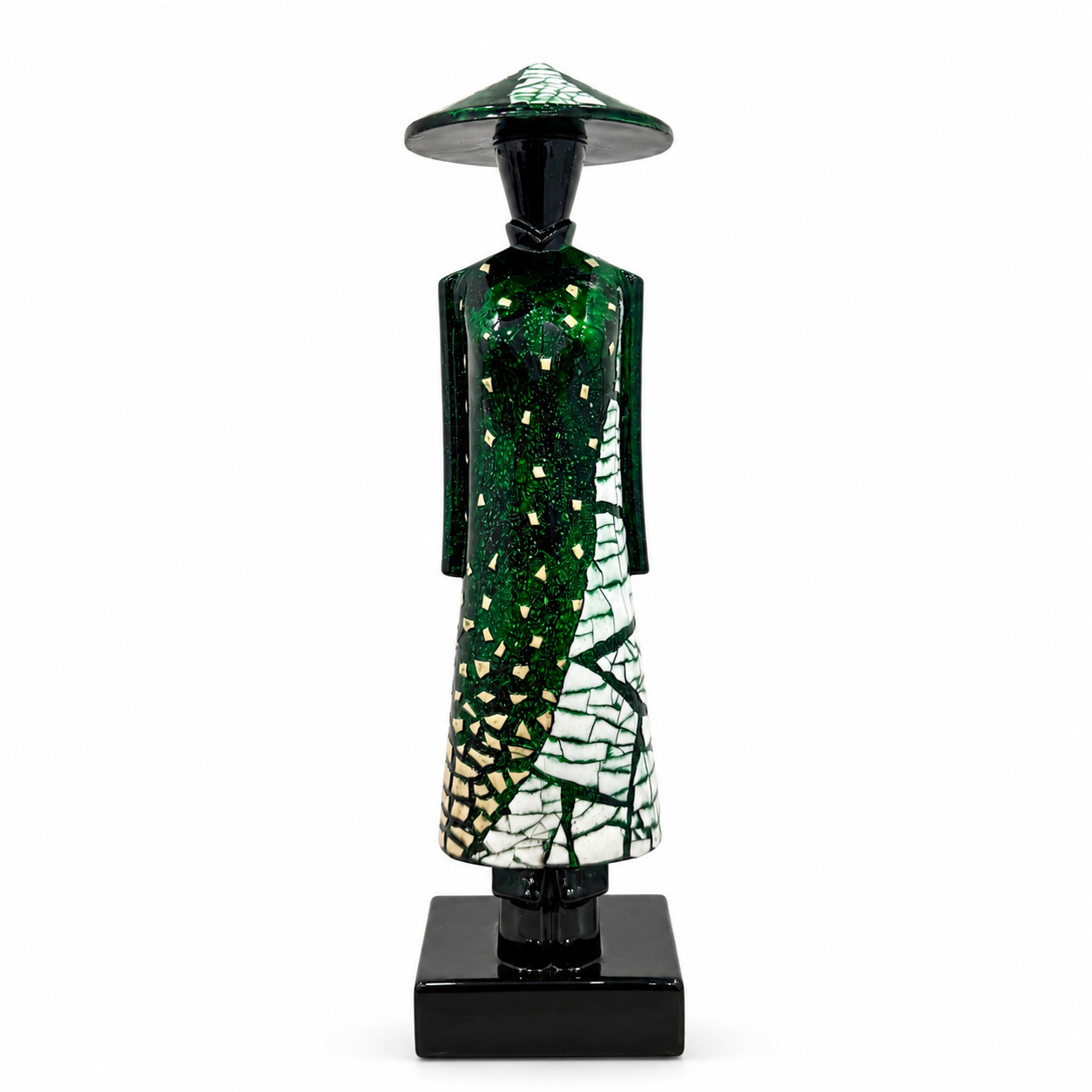 Set of 6 Vietnamese Ao Dai Lacquer Statues – Handmade Vietnamese Art Collection