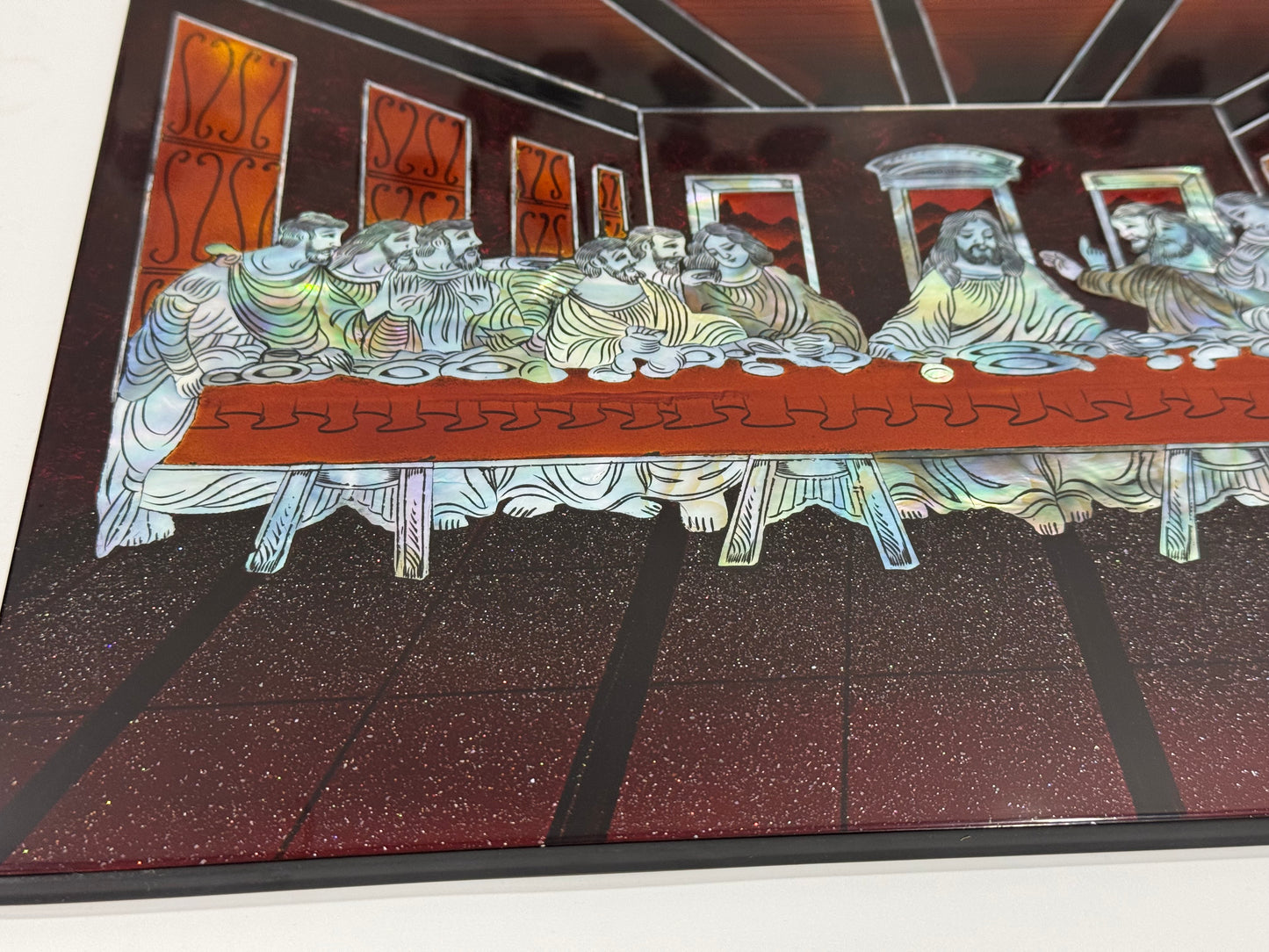 Handmade Vietnamese Lacquer Painting – The Last Supper Wall Art (30 × 40 cm)