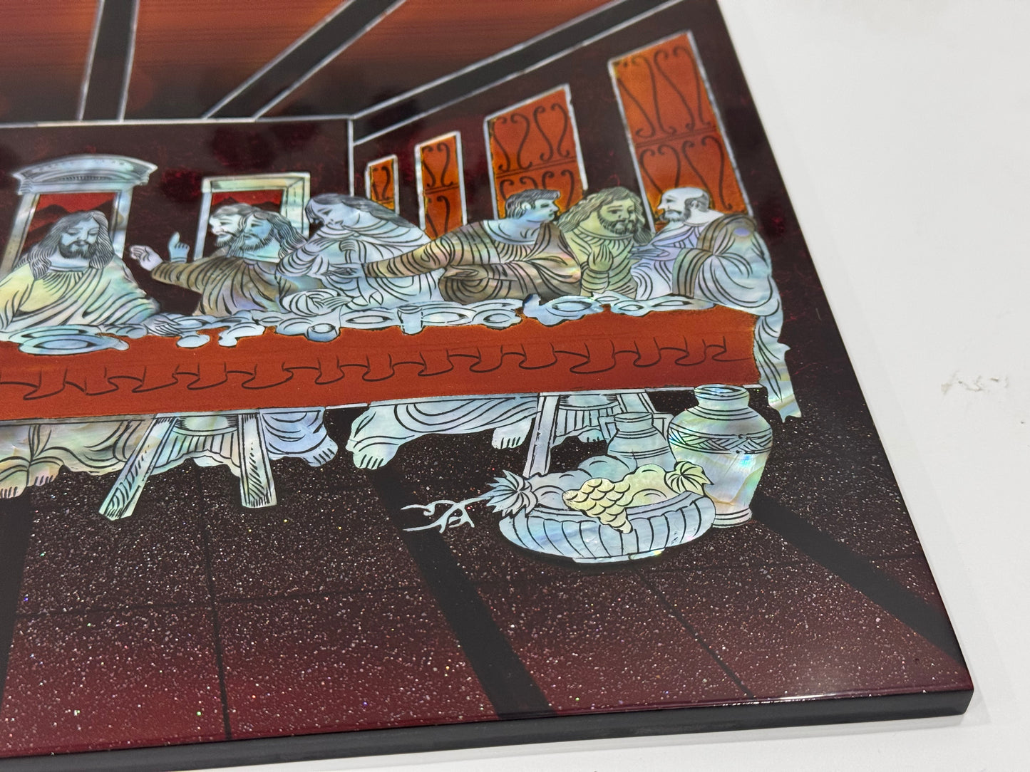 Handmade Vietnamese Lacquer Painting – The Last Supper Wall Art (30 × 40 cm)