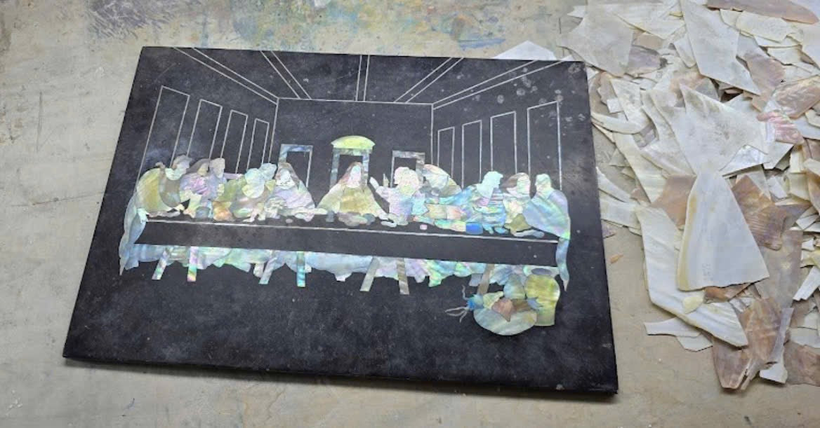 Handmade Vietnamese Lacquer Painting – The Last Supper Wall Art (30 × 40 cm)