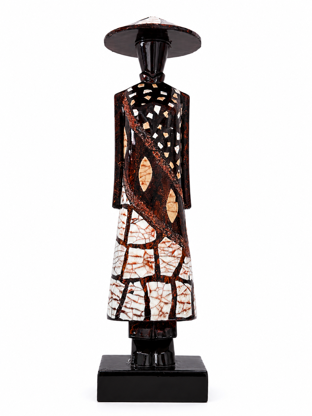 Vietnamese Ao Dai Lacquer Statue Set of 3 – Handcrafted Vietnamese Art 20cm