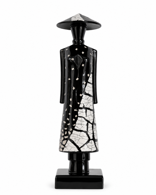 Vietnamese Ao Dai Lacquer  Statue 20cm | Handmade Vietnamese Art