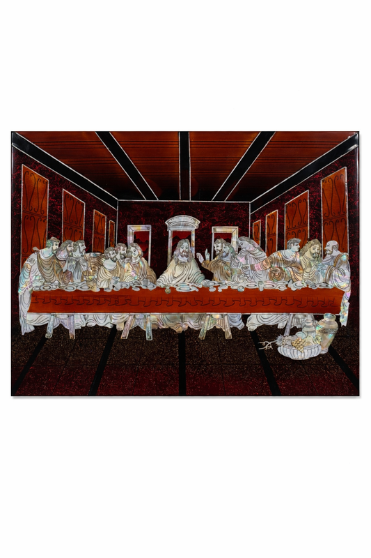 Handmade Vietnamese Lacquer Painting – The Last Supper Wall Art (30 × 40 cm)