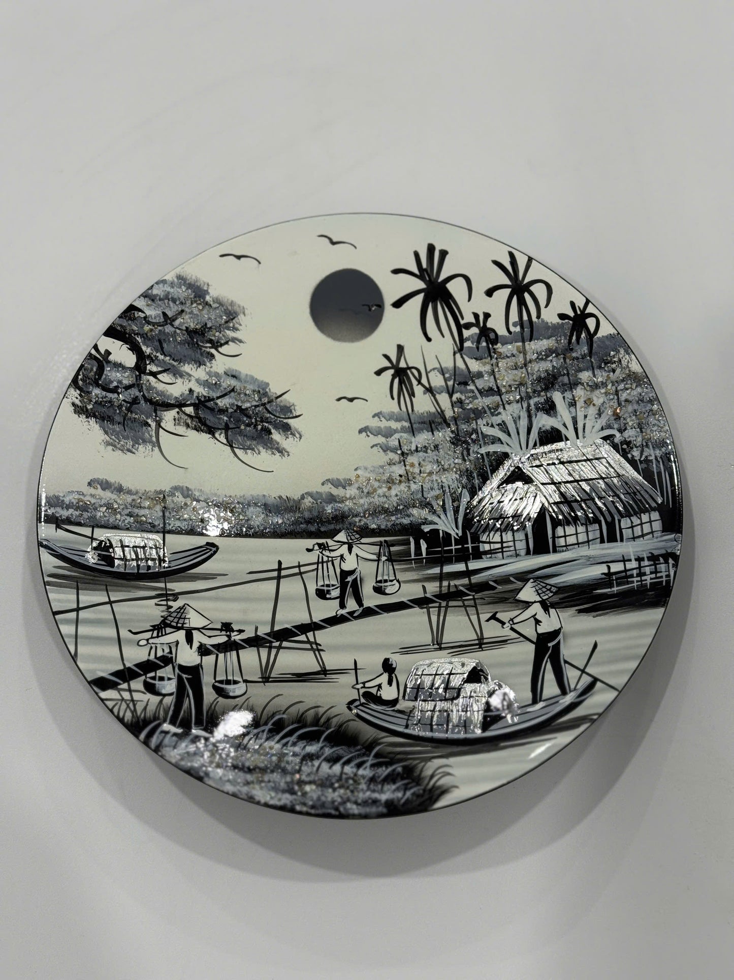 Vietnamese Lacquer Decorative Plate – Riverside Village Art
