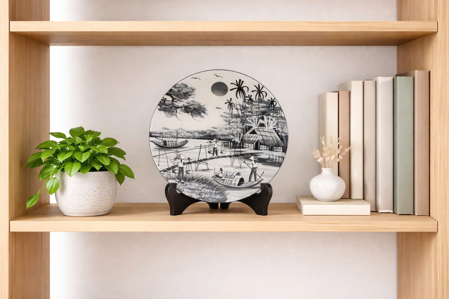 Vietnamese Lacquer Decorative Plate – Riverside Village Art